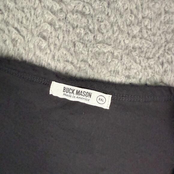 Buck Mason Shirt Mens 2XL Black Slub Classic Curved Hem Short Sleeve Crew Neck - Picture 3 of 9